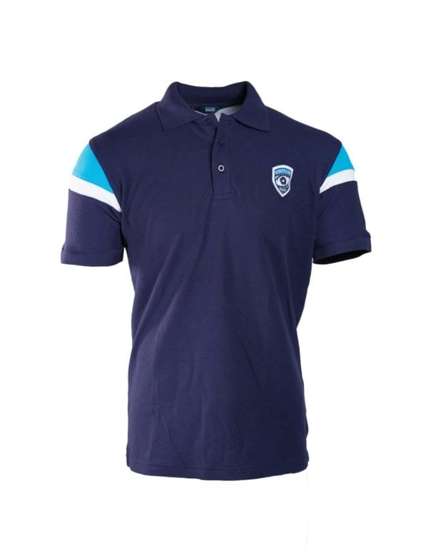 Polo Manche Bande Blanche Et Lagon